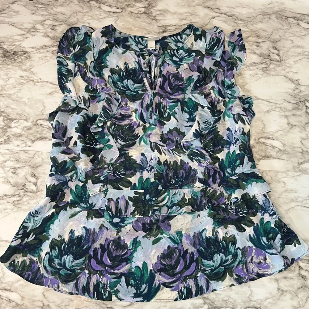 Ava & Viv floral print blouse, 1X - Picture 2 of 8